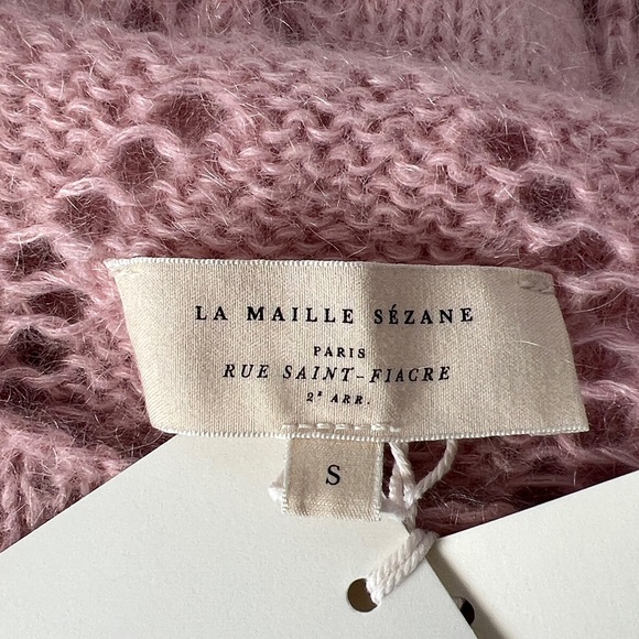 Sezane FEDERICA JUMPER Mohair Knit Long Sleeve Crew Neck Embellished Size S NWT - Picture 9 of 12